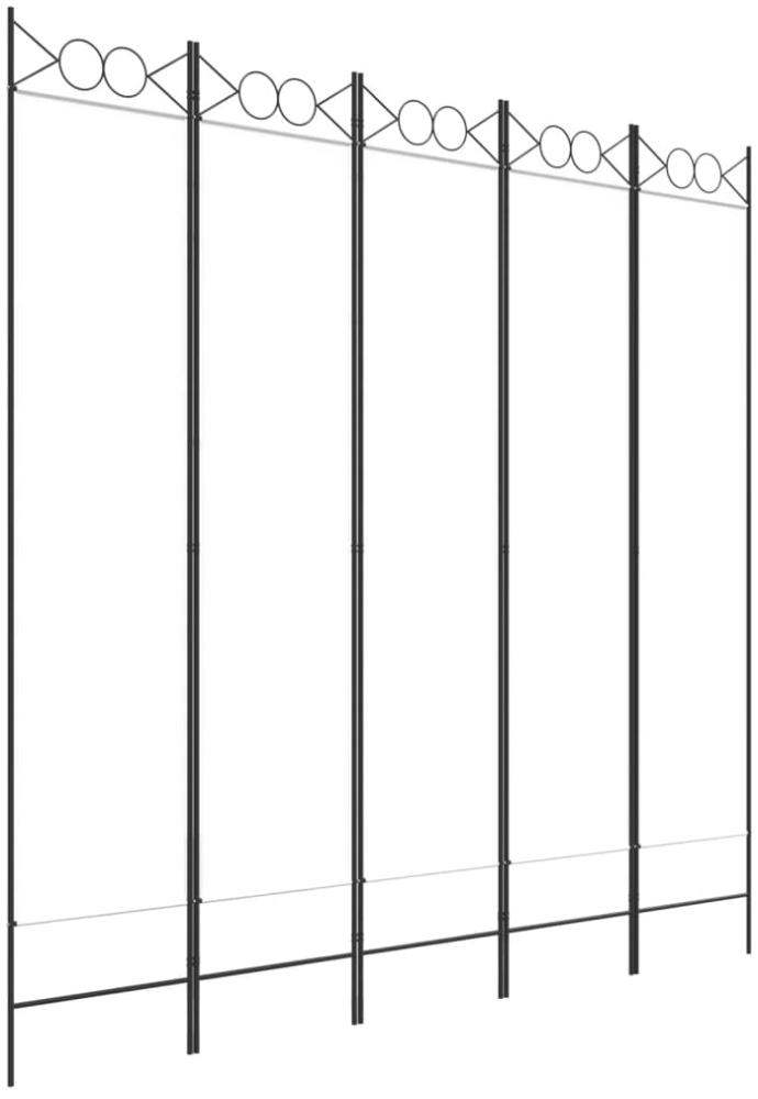 vidaXL 5-tlg. Paravent Weiß 200x200 cm Stoff 350154 Bild 1