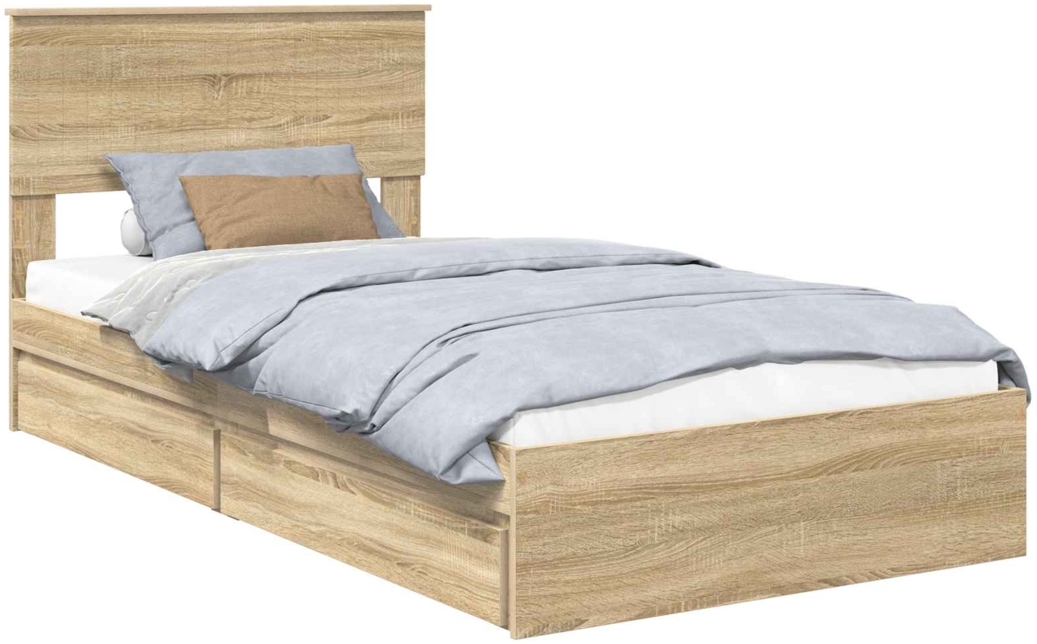 vidaXL Aufbewahrungsbett Sonoma-Eiche 100x200 cm Holzwerkstoff 3410828 Bild 1