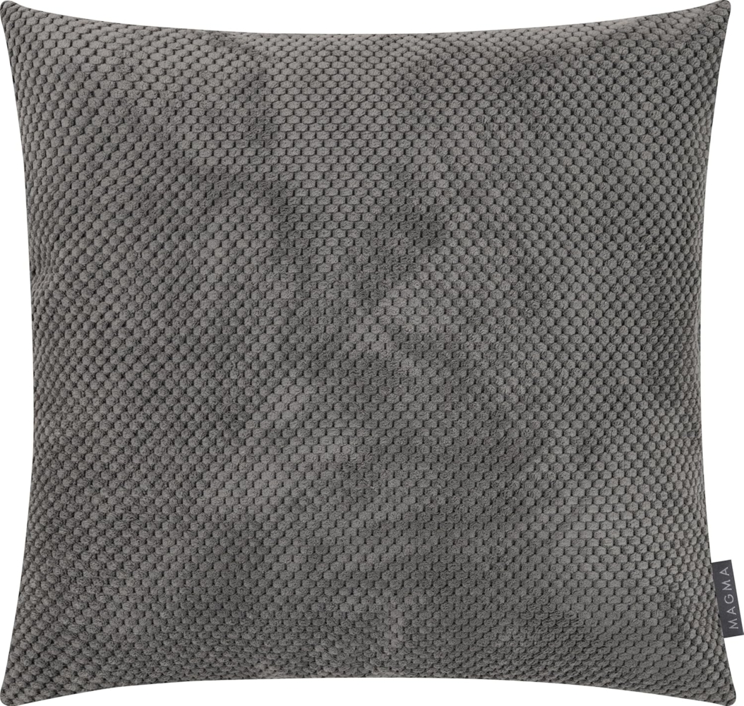 MAGMA Kissenhülle COMODO - ca. 40 x 40 cm weich plüsch kuschelig mittelgrau Bild 1