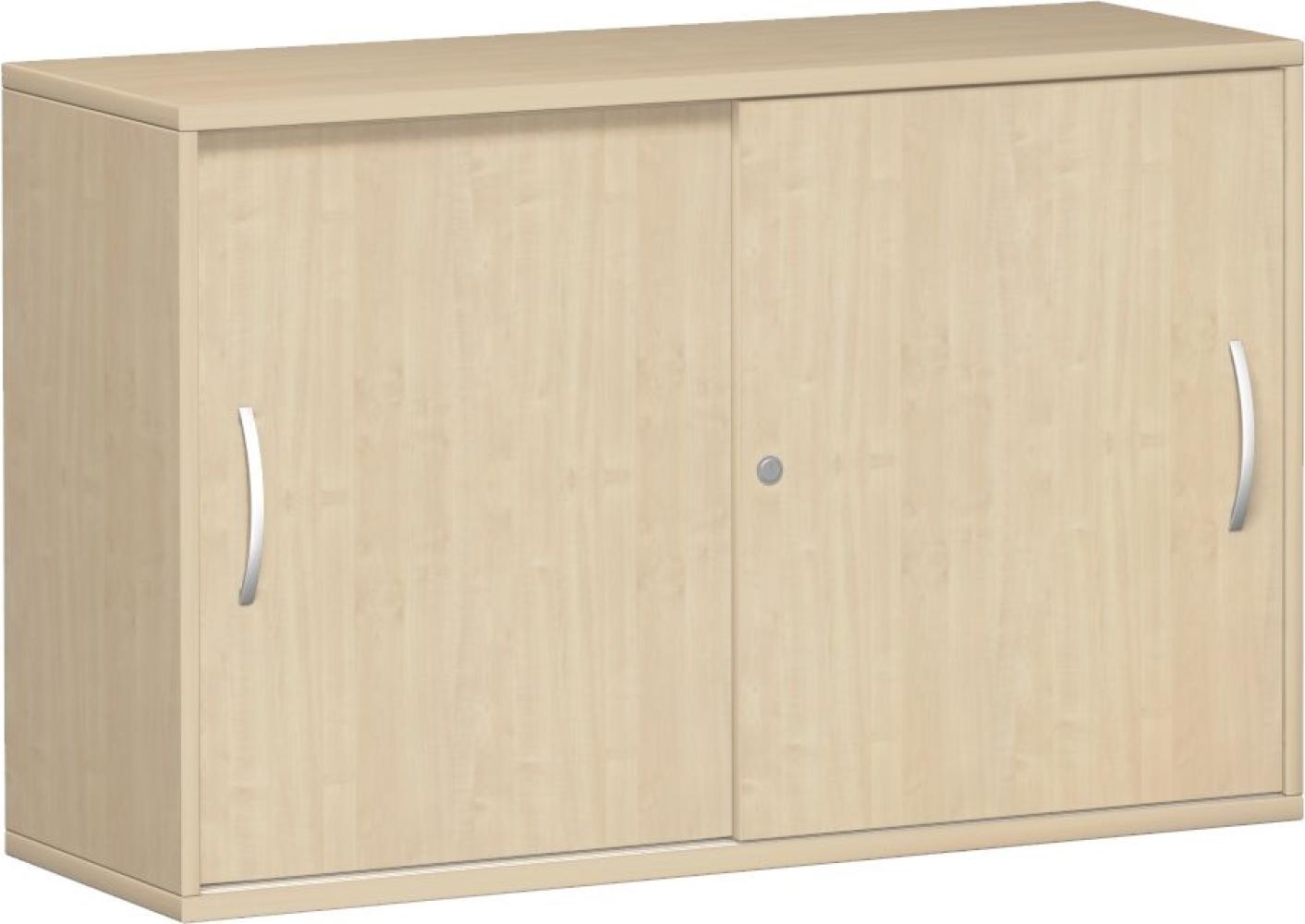 Schiebetürenschrank mit Mittelseite, 120x42x77cm, Ahorn Bild 1