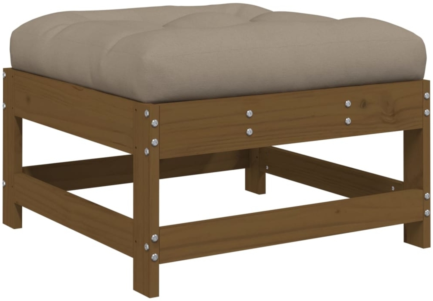 vidaXL Gartenhocker mit Kissen Honigbraun Massivholz Kiefer 825558 Bild 1