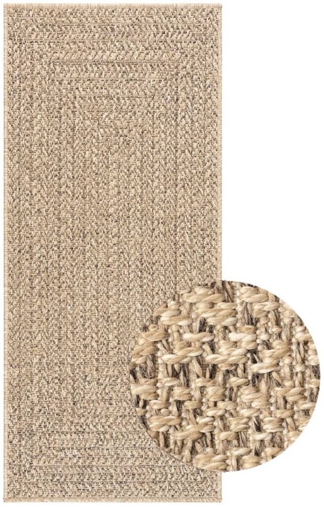 vidaXL Teppich ZIZUR 80x200 cm Jute-Optik Indoor und Outdoor 4006151 Bild 1