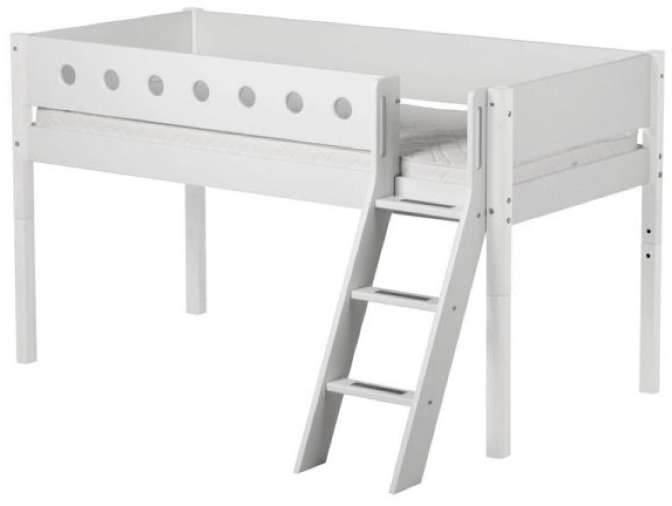 Flexa 'White' Halbhochbett weiß, schräge Leiter, 90x200 cm Bild 1