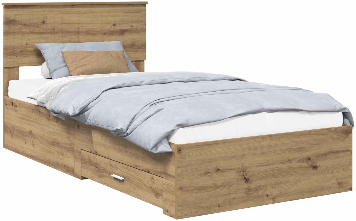 vidaXL Bettrahmen Artisan-Eiche 100x200 cm Holzwerkstoff 3410939 Bild 1