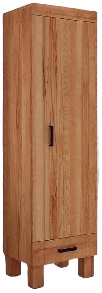 Kleiderschrank Ringo aus Kernbuche massiv 52x45x190 mit 1 Tür und 1 Schublade Bild 1