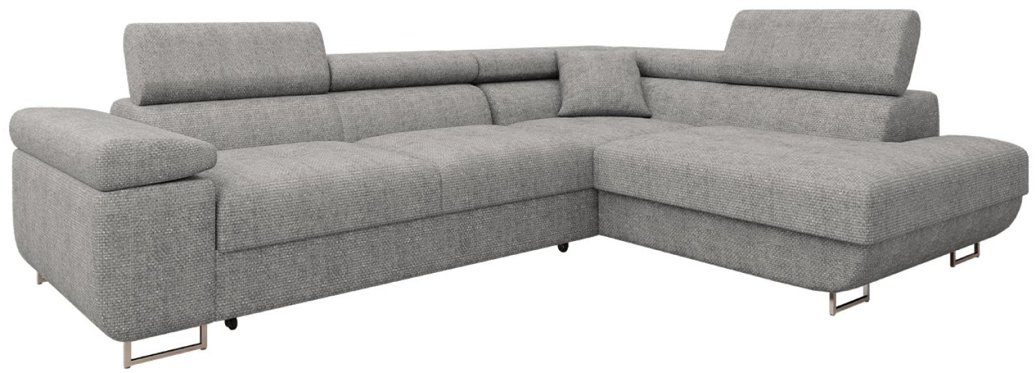 Ecksofa Torezio Premium mit Einstellbare Kopfstützen, Bettkasten und Schlaffunktion (Farbe: Magni 206.12, Seite: Rechts) Bild 1