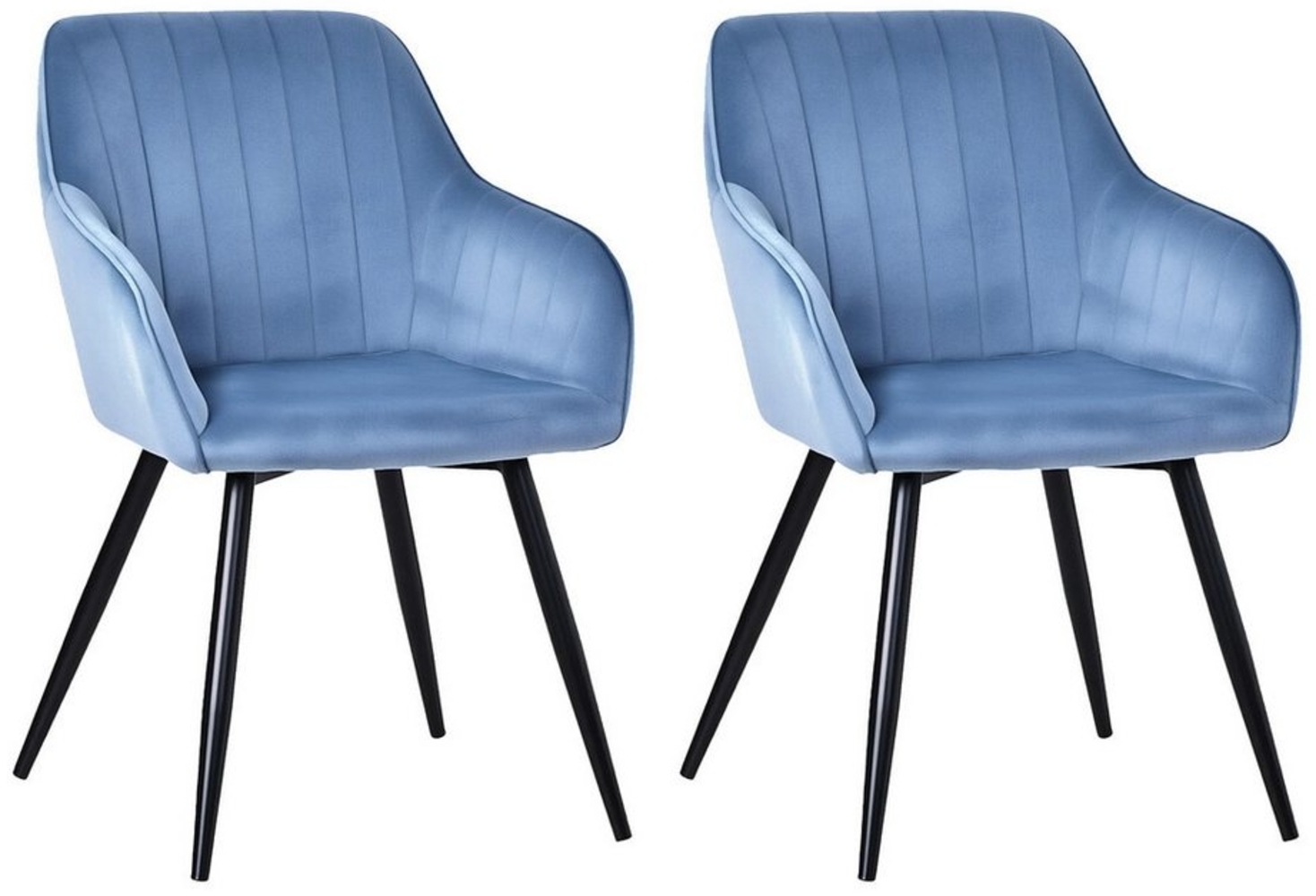 HOMAVO Esszimmerstuhl YZ5 Set 2 Stück in Samt mit Armlehnen-modernen Design (2er Set), Met armleuningen, stabile Metallbeine, modernes Design Bild 1