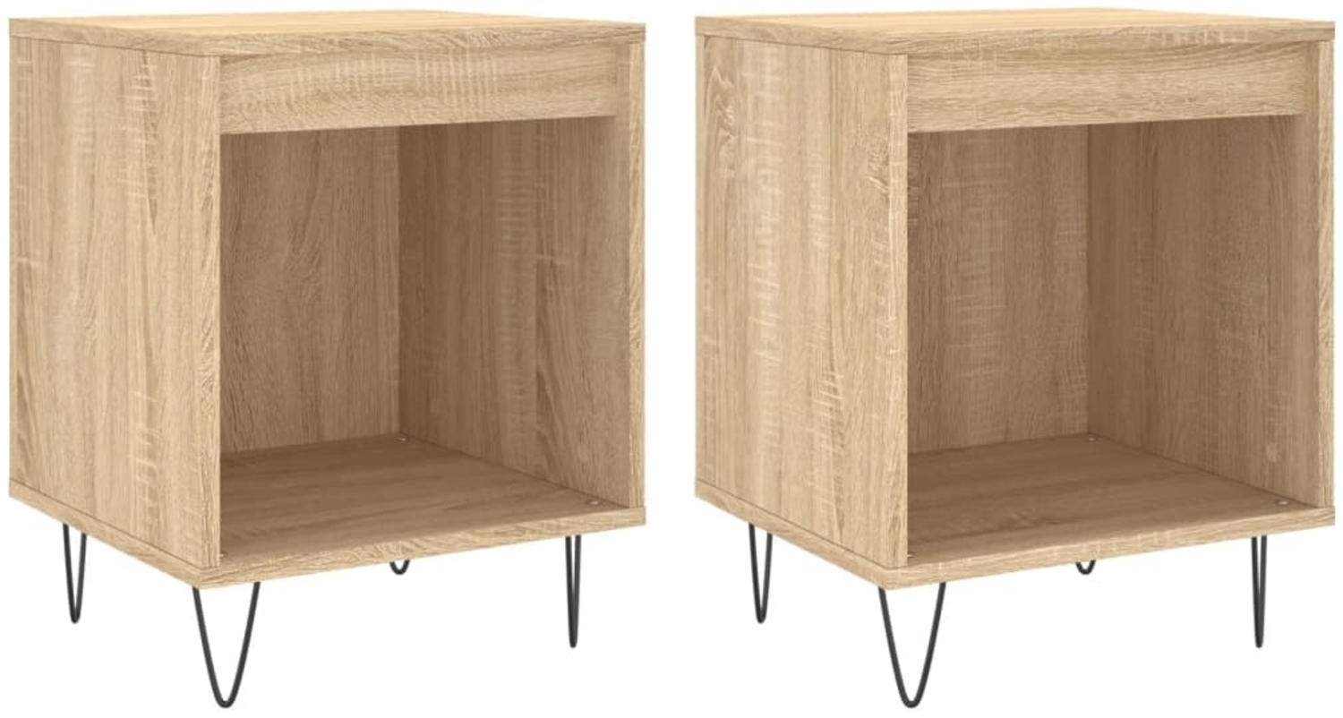 vidaXL Nachttische 2 Stk. Sonoma-Eiche 40x35x50 cm Holzwerkstoff 830723 Bild 1