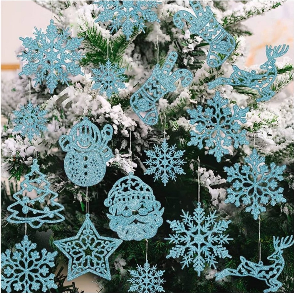 Blusmart Christbaumschmuck 42pcs Weihnachts baum dekoration hängende Ornamente Baum (42-tlg), Weihnachtsbaum Ornamente für den Winter Bild 1