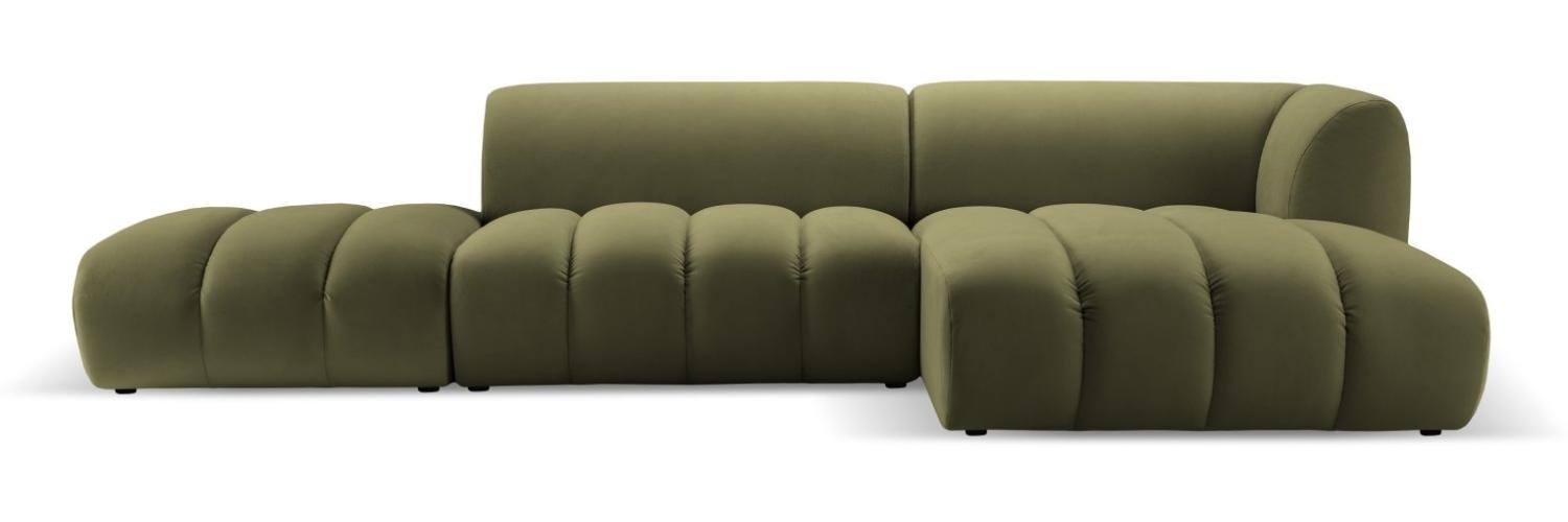 Micadoni Modulares Ecksofa offen Harry 5-Sitzer Rechts Samtstoff Hellgrün Bild 1