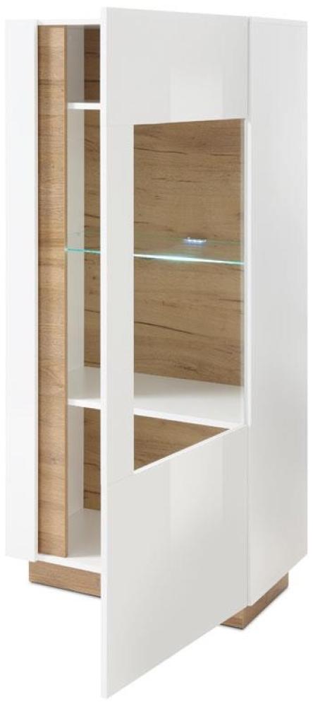 'CLAIR' Highboard weiß Glanz/ Eiche Bild 1