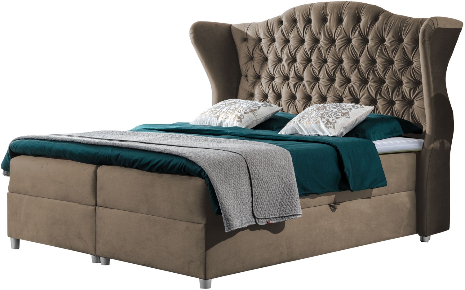 Boxspringbett Caltha, braun, 180x200 cm Bild 1