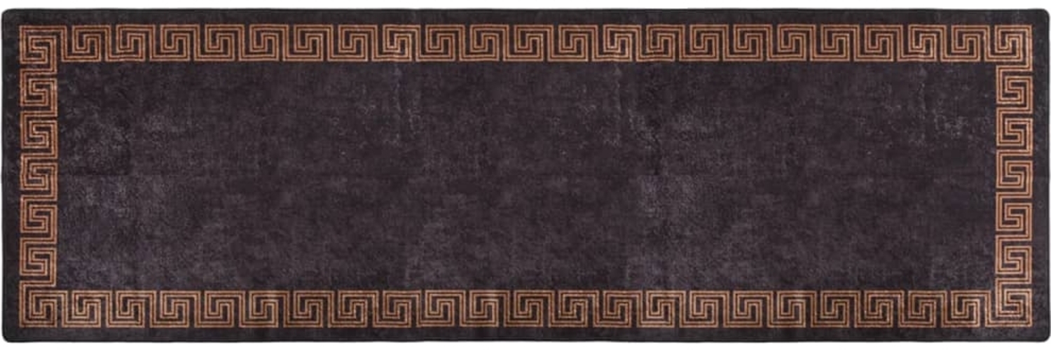 vidaXL Teppich Waschbar 80x300 cm Schwarz und Golden Rutschfest 337929 Bild 1