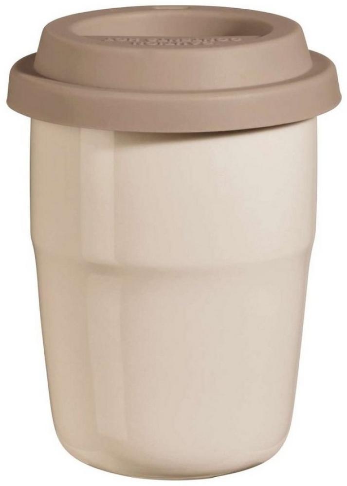 ASA Selection cup & go Thermobecher creme, Deckel braun, Isolierbecher, Trinkbecher, Porzellan / Silikon, Natur, 200 ml, 34701024 Bild 1