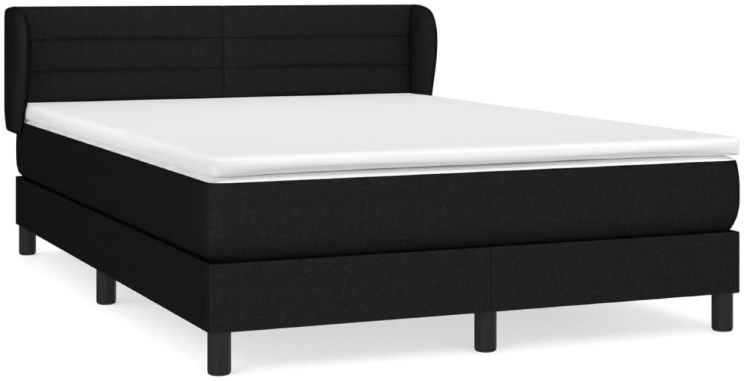 vidaXL Boxspringbett mit Matratze Schwarz 140x190 cm Stoff 3126319 Bild 1