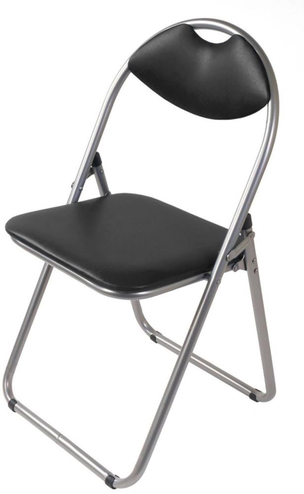Metall Klappstuhl mit Kunstlederbezug und Polsterung Gästestuhl Besucherstuhl Bild 1