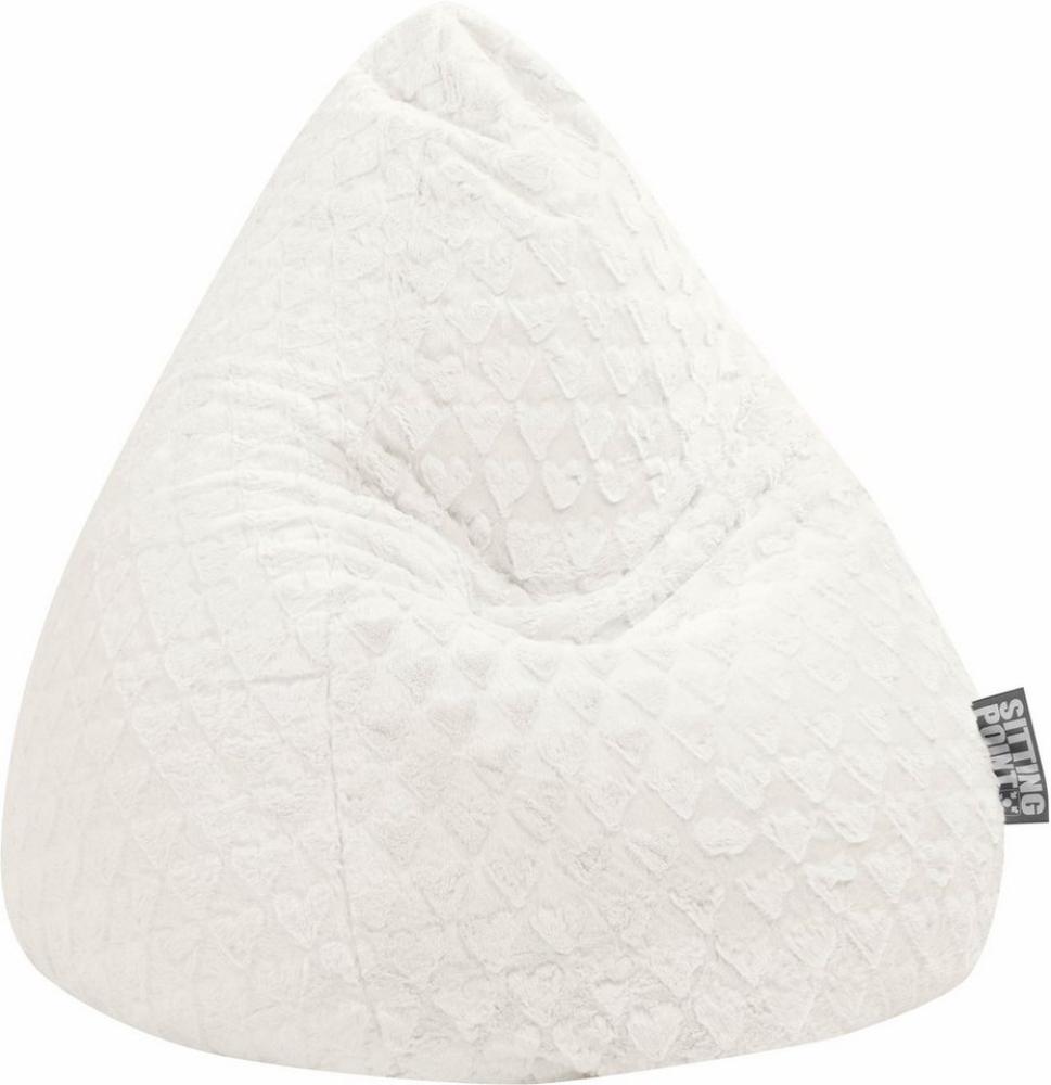 Sitting Point Sitzsack Sitzsack FLUFFY HEARTS L, Plüschsitzsack mit Herzoptik Bild 1