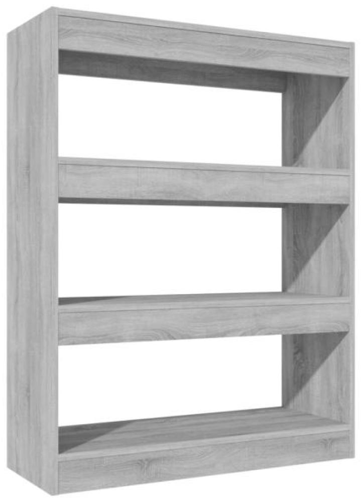 vidaXL Bücherregal/Raumteiler Grau Sonoma 80x30x103 cm Holzwerkstoff 813618 Bild 1