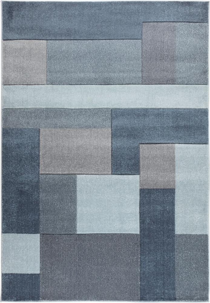 Kadima Design Geometrischer Teppich in Trendfarben, "Nidd Clara". Farbe: Blau, 120x170 cm Bild 1