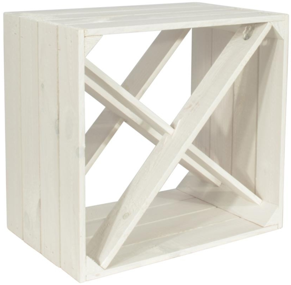 CHICCIE Weinregal Wino Flaschenregal aus Holz Weiß X Regal, 1-tlg. Bild 1