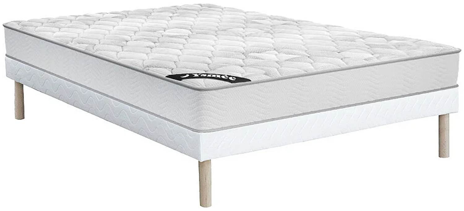 Vente-unique - Taschenfederkernmatratze-Bettgestell-Set - 160 x 200 cm - Stärke 20 cm - SONGE von YSMÉE Bild 1