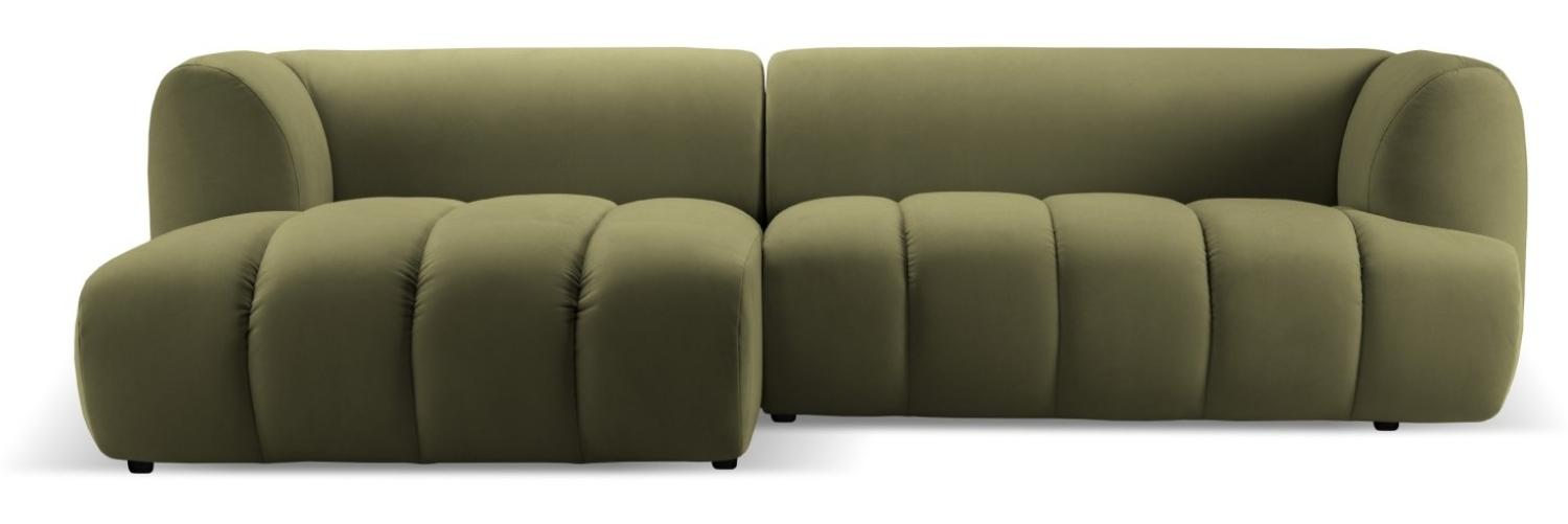 Micadoni Modulares Ecksofa Harry 4-Sitzer Links Samtstoff Hellgrün Bild 1