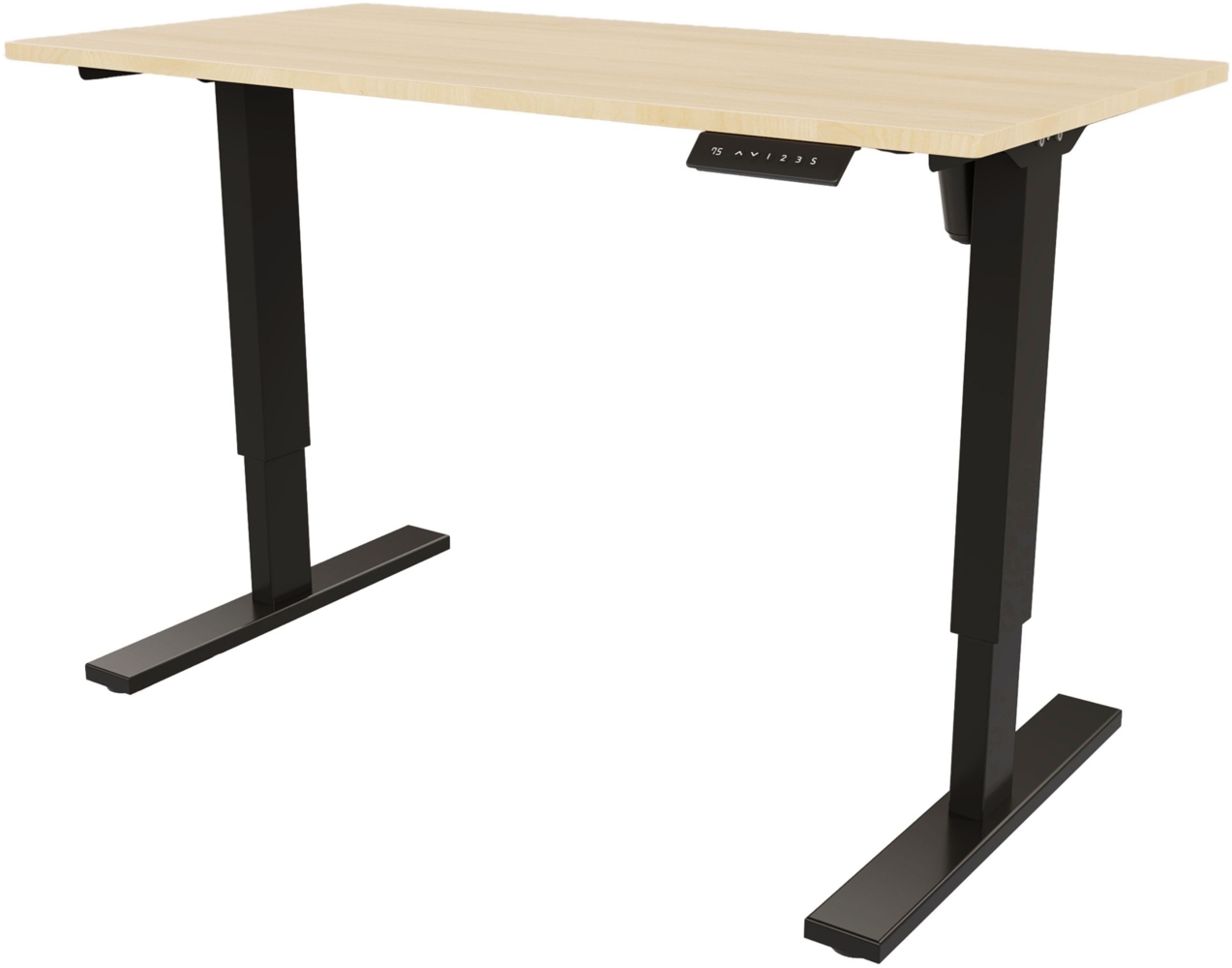Bisley E-StarterTech elektrisch höhenverstellbarer Schreibtisch 160x80 cm in ahorn - Elektrischer Tisch höhenverstellbar mit Memory-Funktion, EST251608-333-014 Bild 1