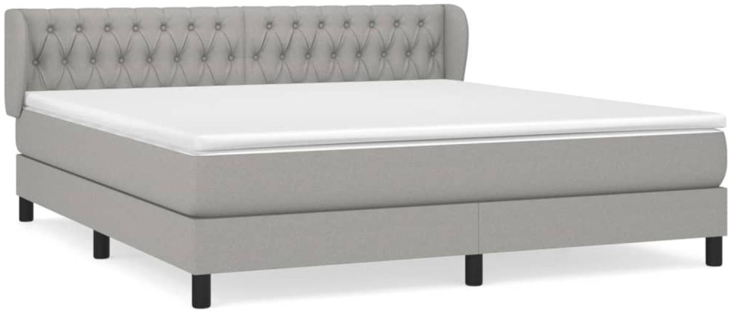 vidaXL Boxspringbett mit Matratze Hellgrau 180x200 cm Stoff, Härtegrad: H2 [3126501] Bild 1