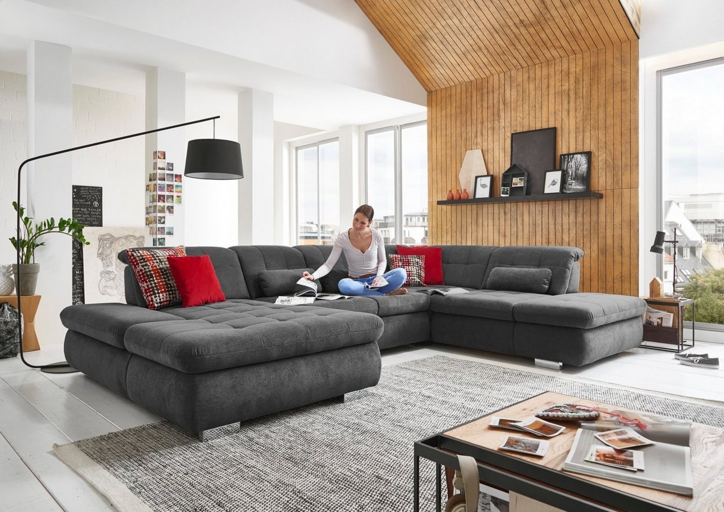 Die PlanBar Wohnlandschaft MP-IN17004 U-Form, wahlweise mit Funktionen, Kaltschaum-Polsterung Bild 1