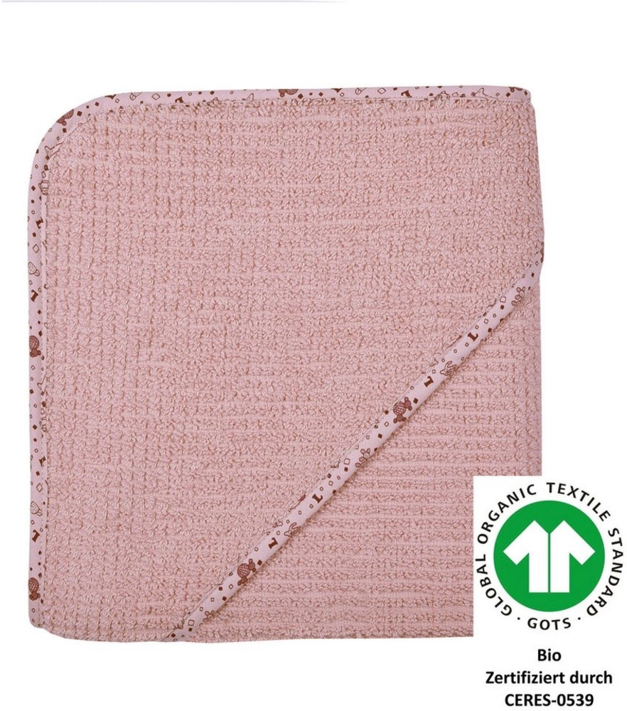 Wörner Kapuzenhandtuch at home altrosa Kapuzenbadetuch 80/80, Frottee (1-St), Biobaumwolle, Strick-Optik Bild 1