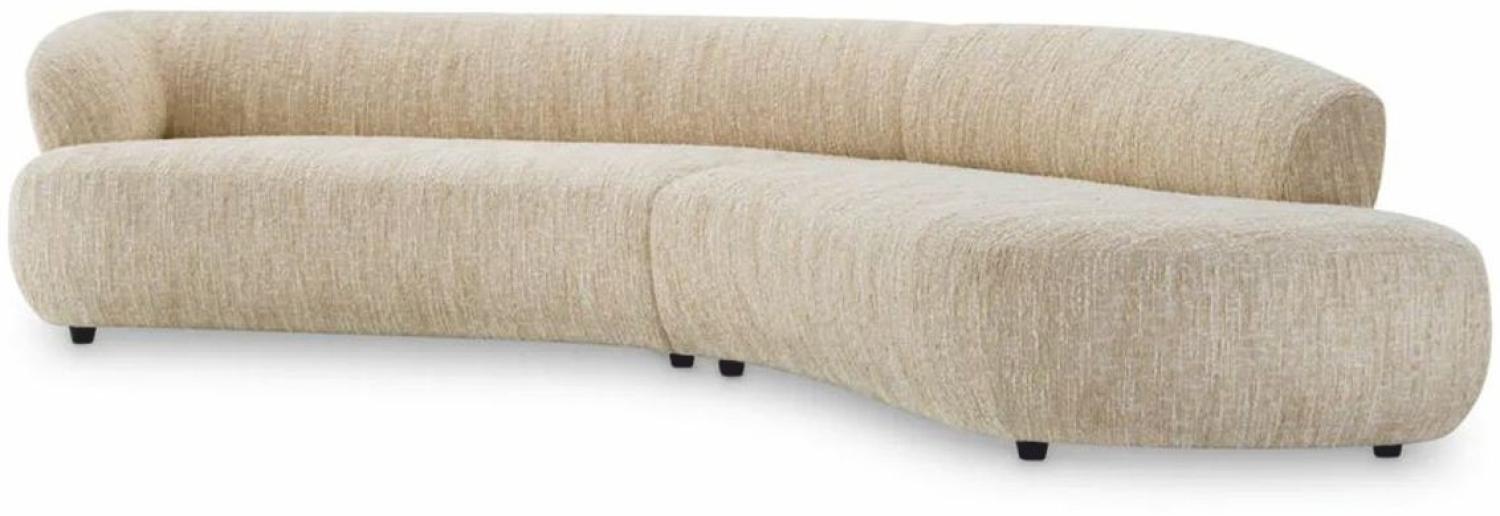 Casa Padrino Luxus Sofa Creme / Schwarz 360 cm - Gebogenes Wohnzimmer & Hotel Sofa Bild 1