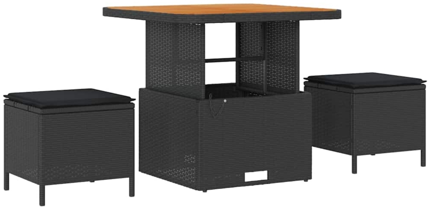 vidaXL Garten-Sofa-Set mit Kissen 12 pcs Schwarz 80 x 80 x 71 cm 3363339 Bild 1