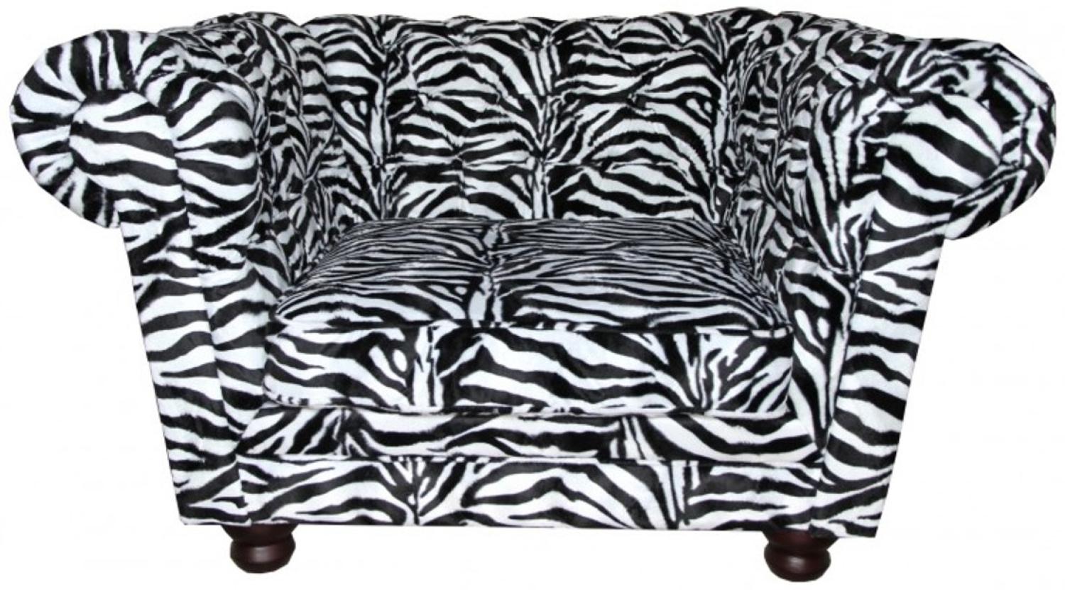 Casa Padrino Limited Edition Designer Chesterfield Sessel Zebra Club Möbel Bild 1