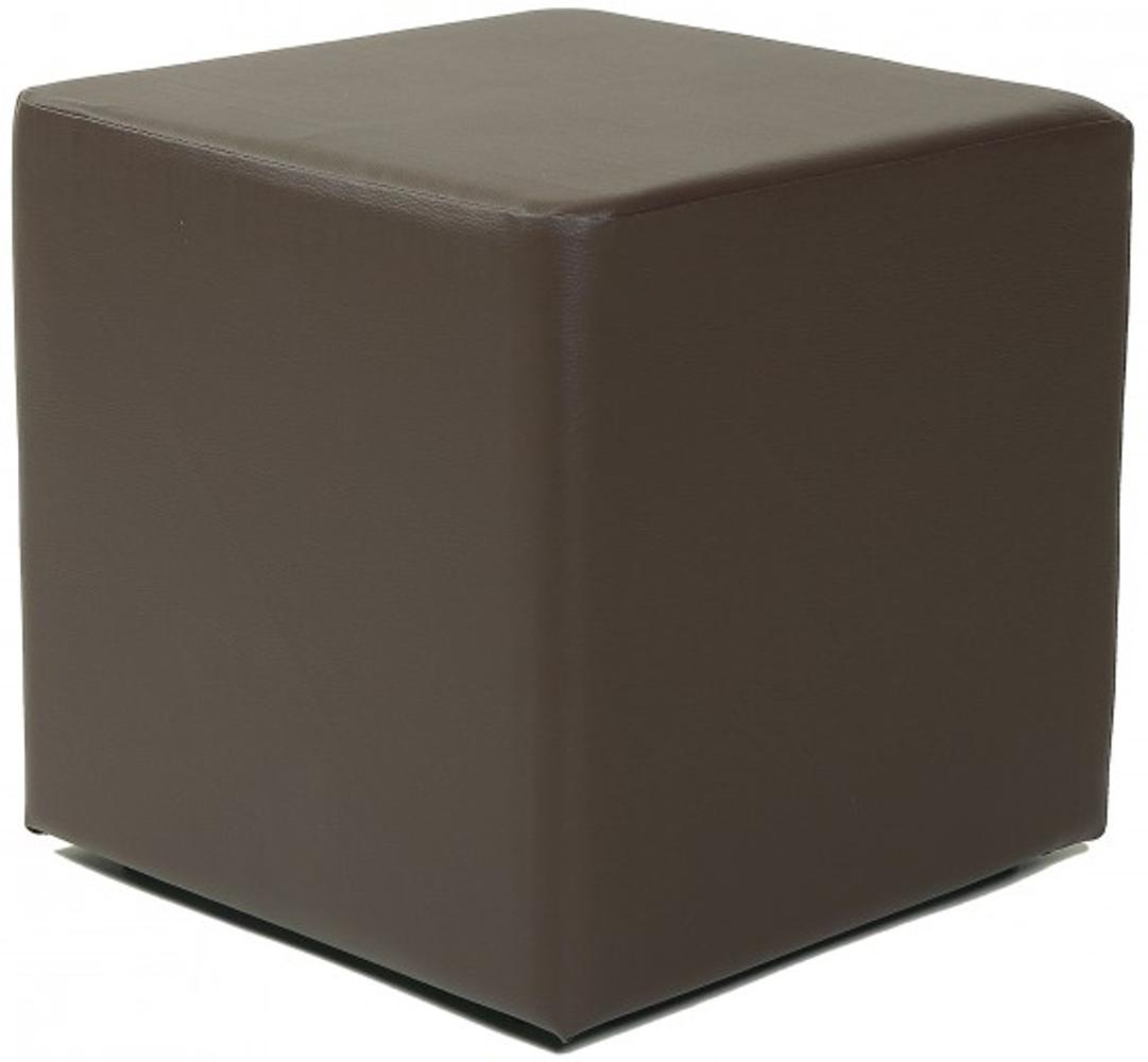 Design Sitzwürfel "Kubus I" aus Kunstleder, 45 x 45 x 45 cm, braun Bild 1