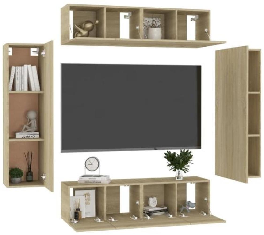 vidaXL 6-tlg. TV-Schrank-Set Sonoma-Eiche Spanplatte [3078979] Bild 1