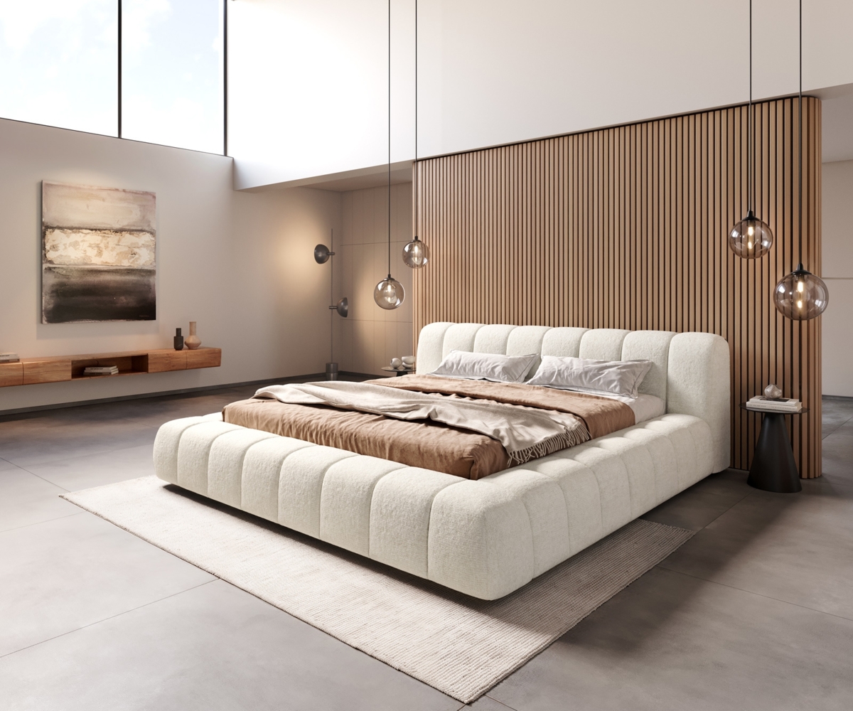 Polsterbettgestell Cutio 180x200 cm Bouclé Soft Beige Bild 1