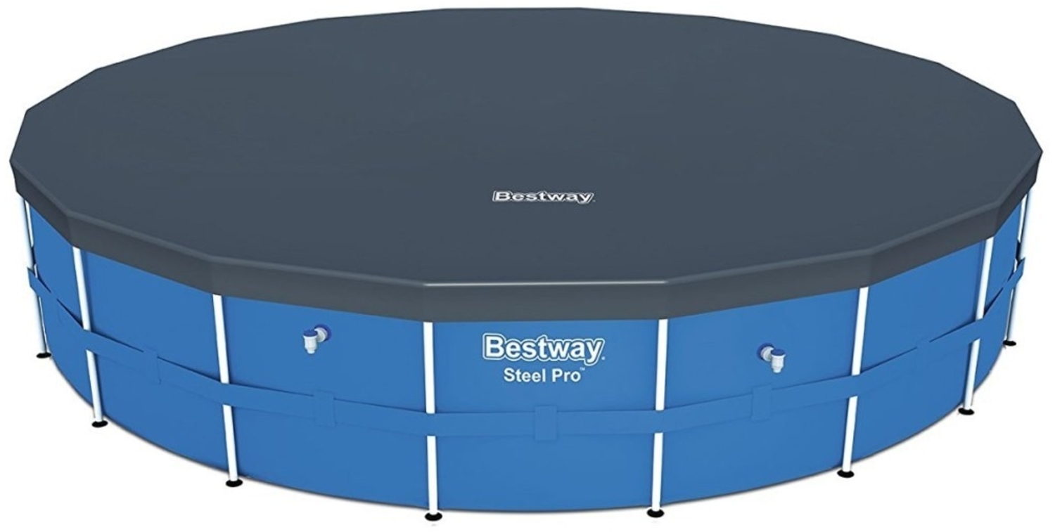 Bestway Flowclear Fast Set Poolabdeckung, PVC schwarz, Ø 555 cm Bild 1