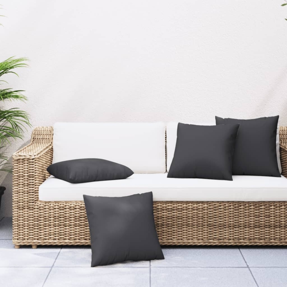 vidaXL Sofakissen 4 Stk. Schwarz 40x40 cm Stoff 360366 Bild 1