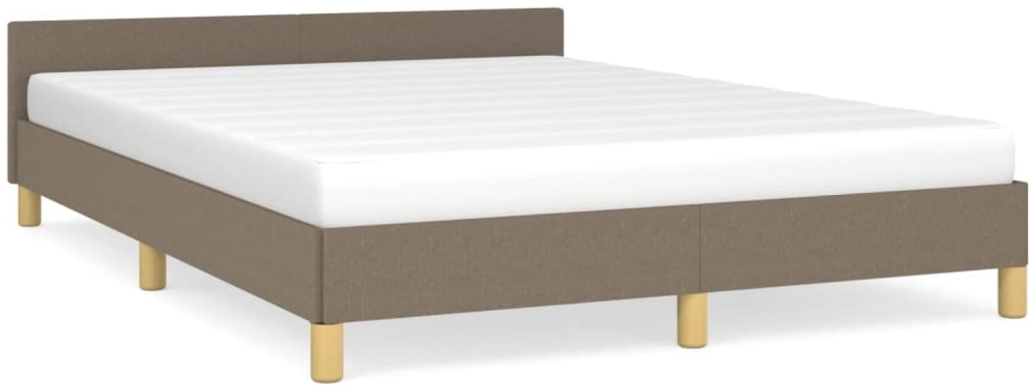 Bettgestell mit Kopfteil Taupe 140x190 cm Stoff [347411] Bild 1