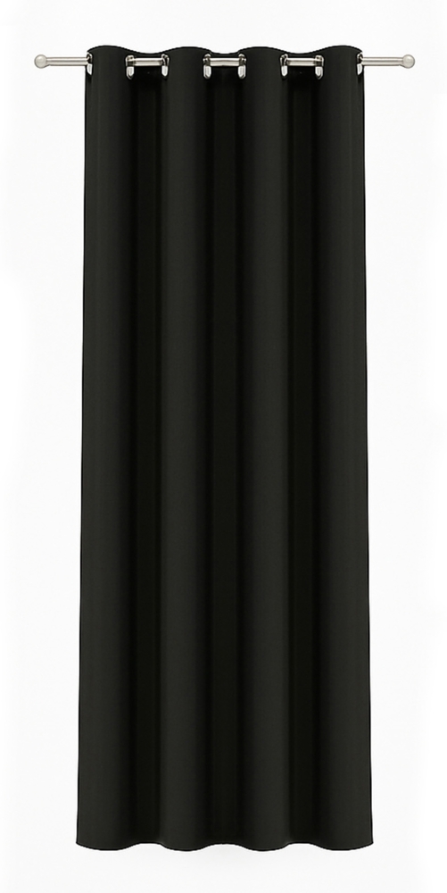 Bestlivings Blickdichte, Gardine mit Ösen, in vielen Größen und Farben 140x225 cm Schwarz Bild 1