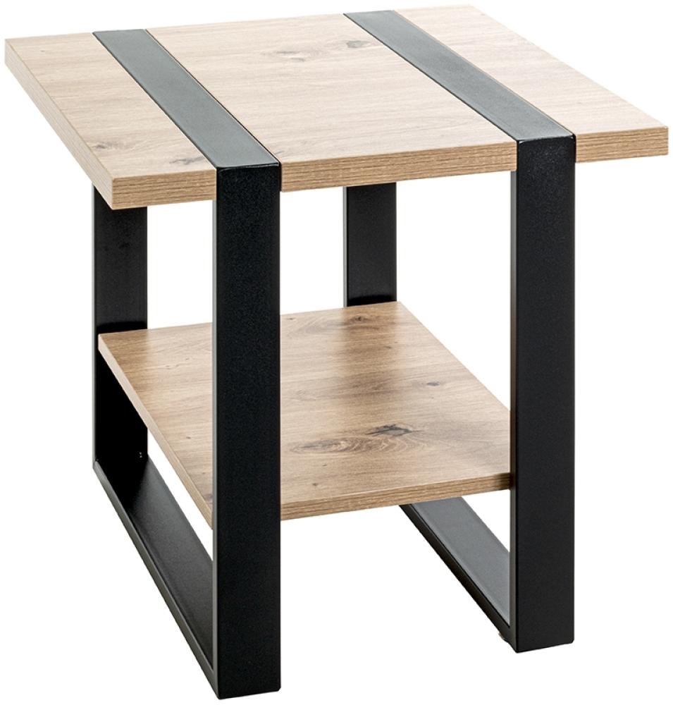 Beistelltisch >47477< in eiche, schwarz - 45x45x45cm (BxHxT) Bild 1