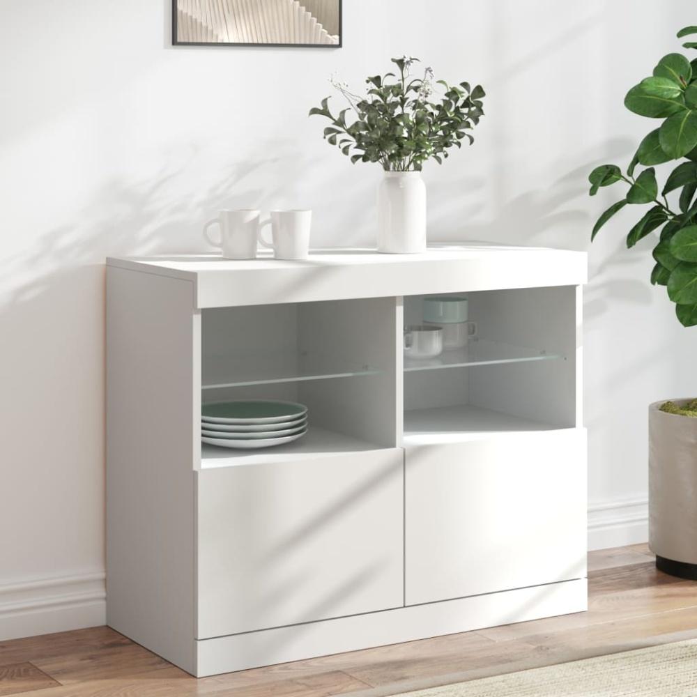 vidaXL Sideboard mit LED-Leuchten Weiß 81x37x67 cm 836658 Bild 1