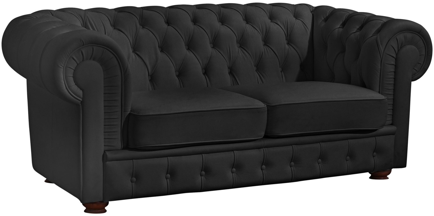 Sofa 2-Sitzer Kalea Bezug Kunstleder Buche nussbaum dunkel / schwarz 21351 Bild 1