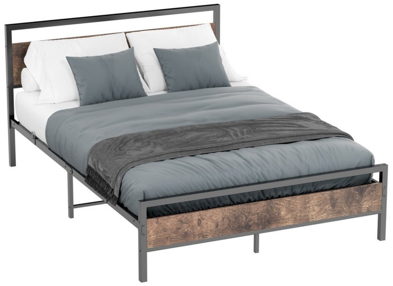 OKWISH Metallbett Jugendbett (mit Lattenrost, Bettrahmen Gästebett Jugendbett 140x200 cm, ohne Matratze) Bild 1