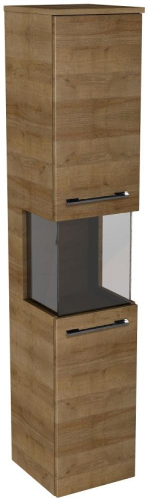 Lanzet Hochschrank Vitrine 30 cm, rechts, Hellbraun Bild 1