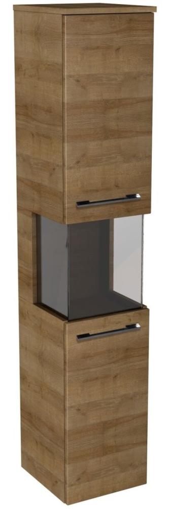 Lanzet Hochschrank Vitrine 30 cm, rechts, Hellbraun Bild 1