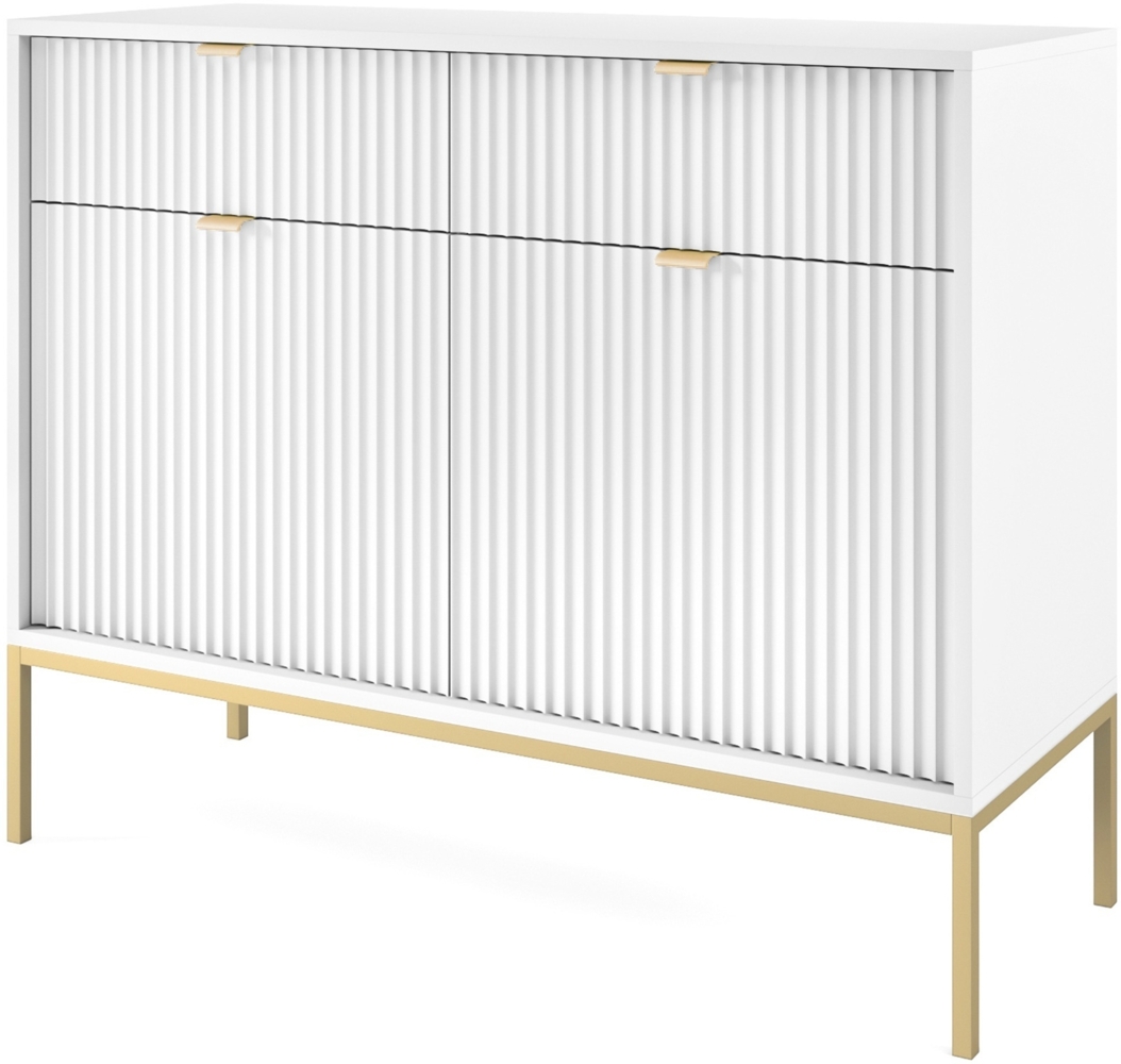 AX LIVING Kommode mit Schublade Eternas KSZ104 104 cm Modern in Weiß Bild 1