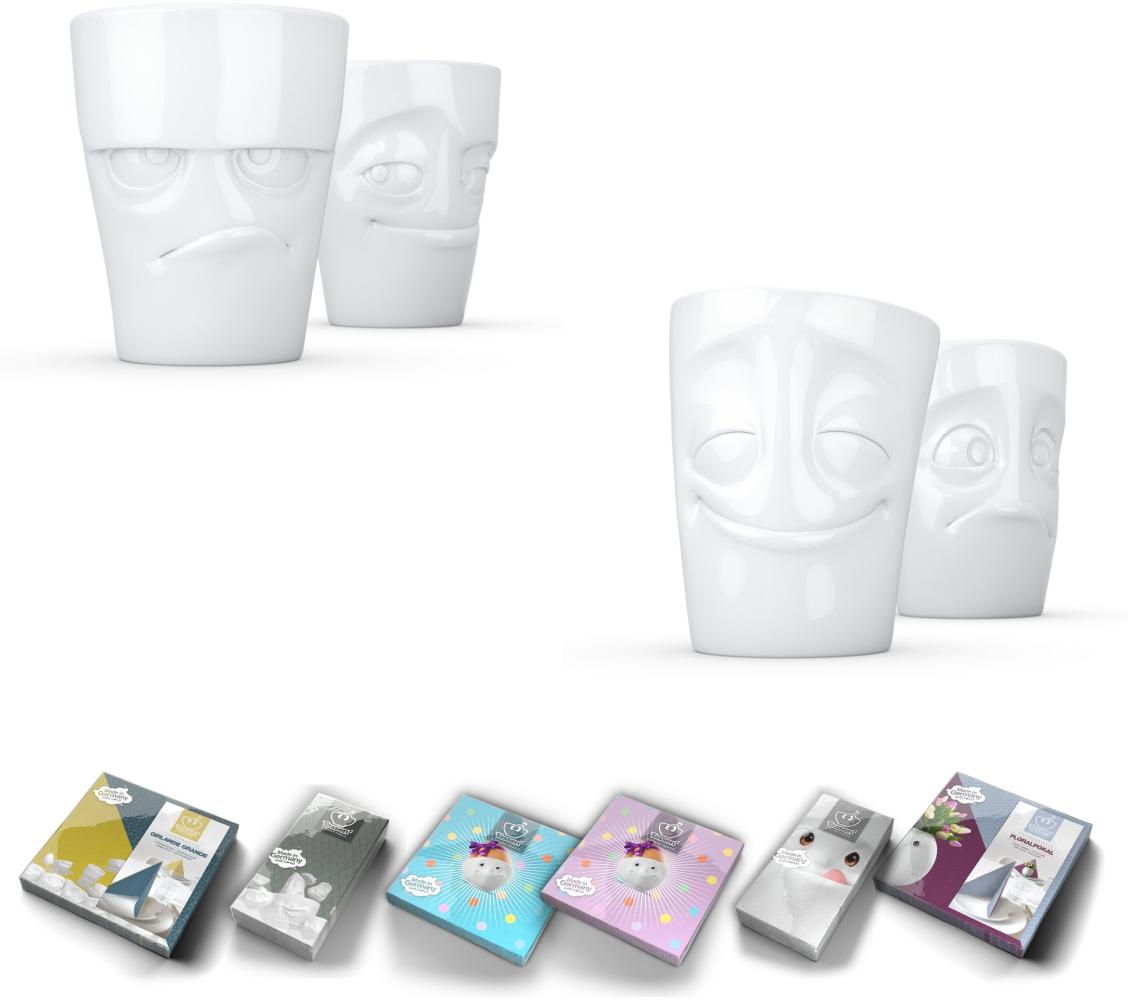 4 x Becher ohne Henkel by FIFTYEIGHT - grummelig, verschmitzt, vergnügt, verdutz Bild 1