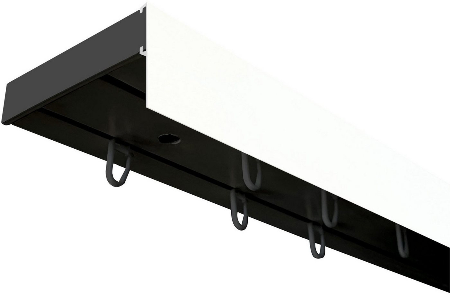 SN DECO GROUP Gardinenschiene Vorhangschiene SH (1) mit Blende 5 cm, 2-läufig, Fixmaß, mit Bohren, verschraubt, Kunststoff Bild 1