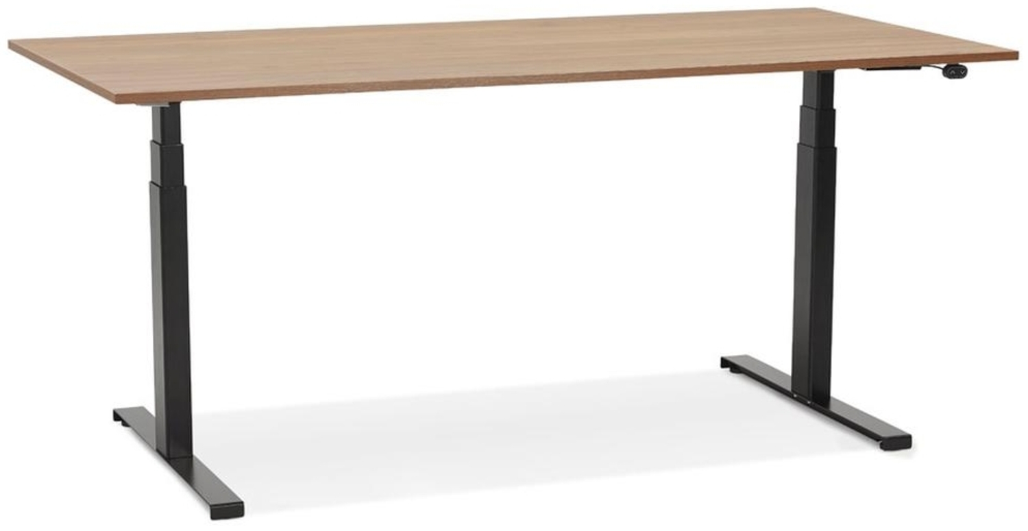 Kadima Design Schreibtisch elektrisch höhenverstellbar 65-133 cm | 160x80 cm | 120 kg Tragkraft braun-schwarz | Bürotisch Melaminholz Bild 1